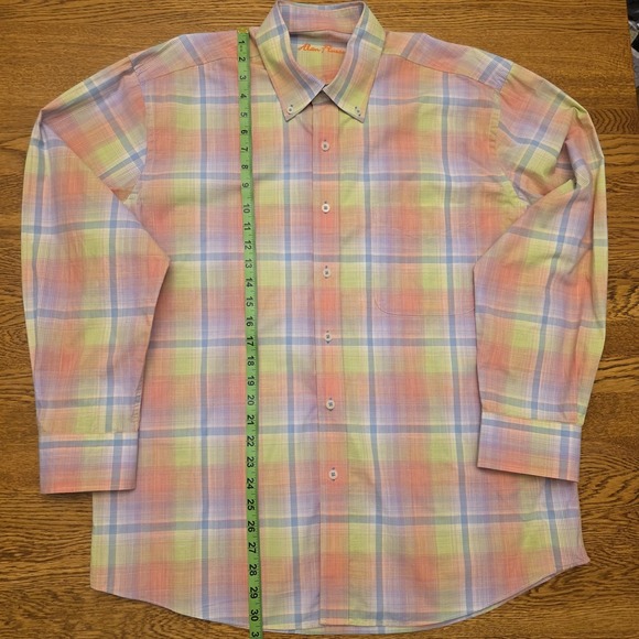 Alan‎ Flusser Large Pink Plaid Long Sleeve Button Up Shirt  Preppy Dress Work - Picture 5 of 16
